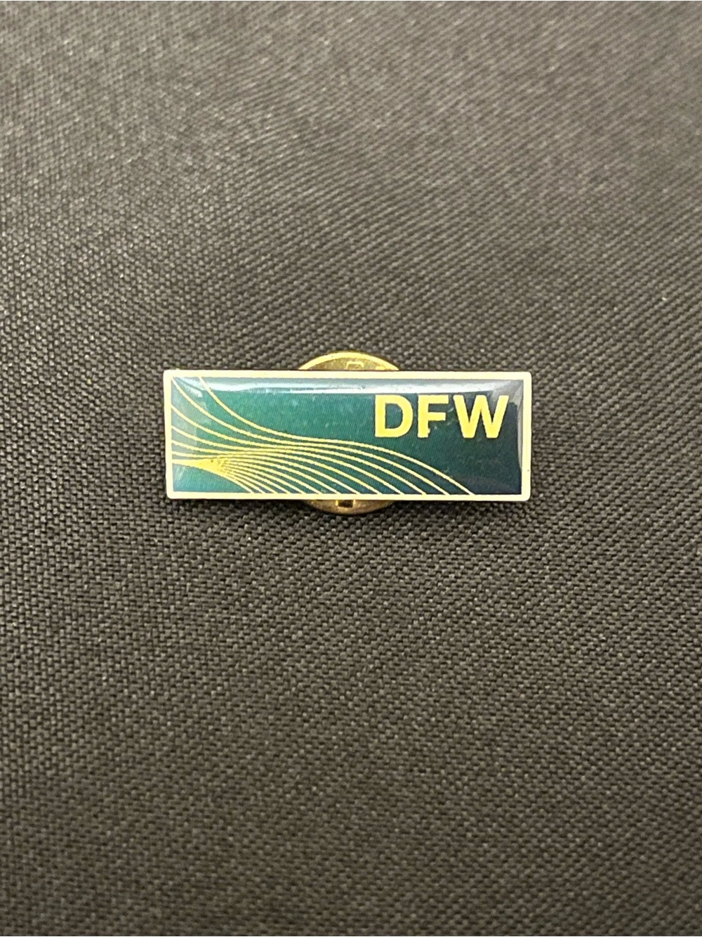 DFW Enamel Pin in Teal and Gold